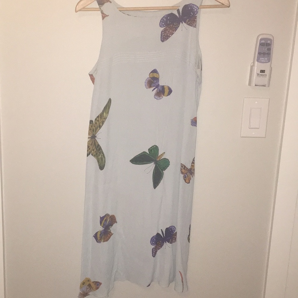 baby blue butterfly tank dress